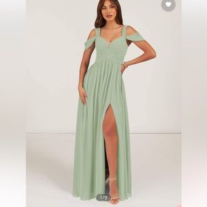 Azazie Dusty Sage Lianne Bridesmaid or Wedding Guest Dress